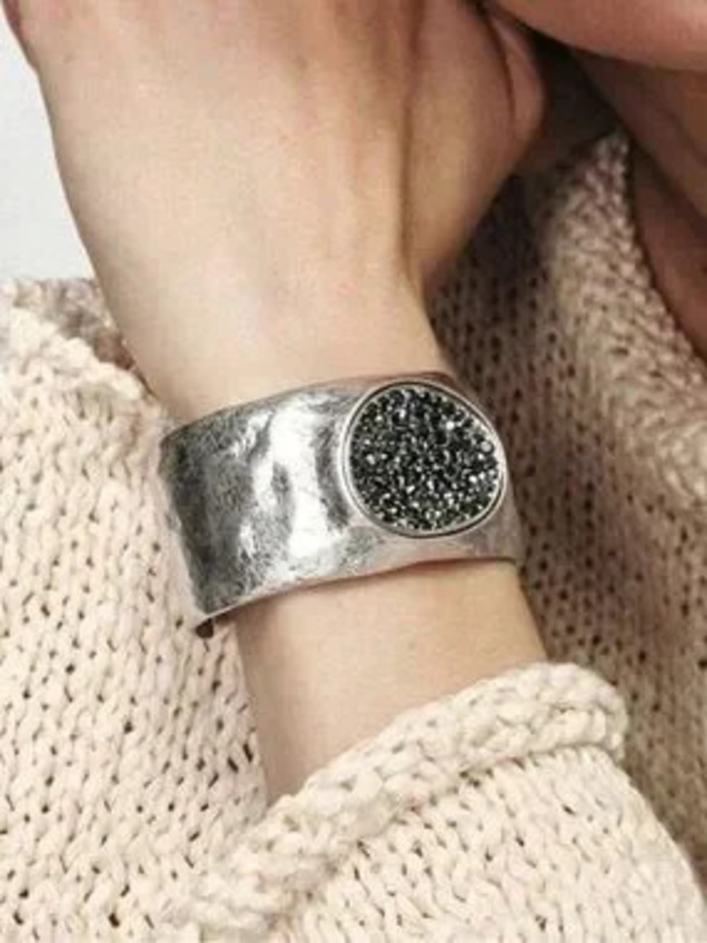 Regent Noir Sculptural Cuff Bracelet